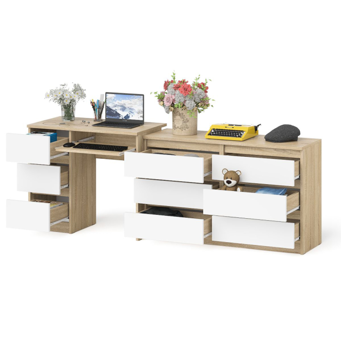 Домашние кабинеты, Комод Мори МК1200 6-ть ящиков со столом компьютерным МС-6 левым