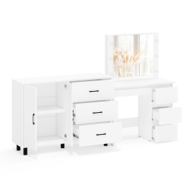 Комод-тумба 123-1204 и столик косметический с подсветкой и зеркалом Сура