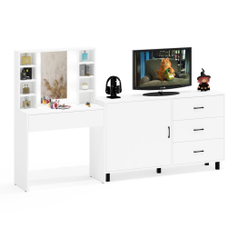 Столик туалетный с полочками и с подсветкой и комод 122-1504