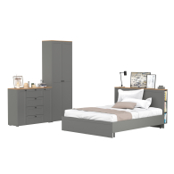 Спальные гарнитуры, Мебель для спальни Остин из кровати 1600 с основанием и шкаф двудверного с комодом 16.221