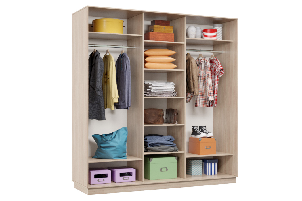 Шкафы-купе 3-х дверные, Шкаф-купе Премьер Лайт 42 (08;05;08) трехдверный