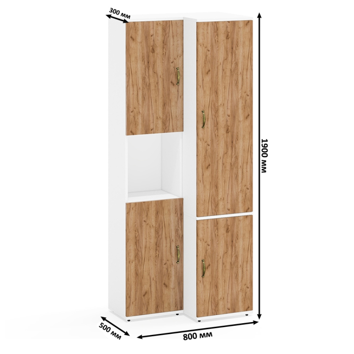 Шкафы пеналы, Глубокий пенал для одежды и пенал с нишей Лидер-8