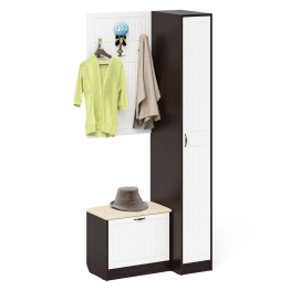 Вешалка для верхней одежды с обувницей с мягким сиденьем и пенал П-6-500 фрезеровка прованс