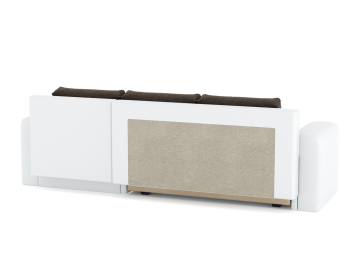 Диван-кровать угловой Кормак с подлокотниками, рогожка +кож. зам.