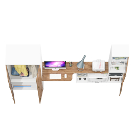 Мебел в кабинет Лидер-8 из шкафа 19Б со столом и пеналом с нишей