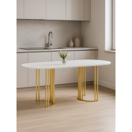 Стол Хьюго О 160 х 90 (золотые ноги)