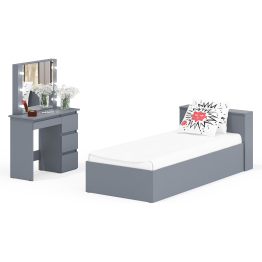 Кровать с ящиками Ксения 900 и столик косметический с подсветкой Сура