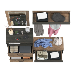 Обувница с сиденьем с комодом Трувор и зеркало с вешалкой