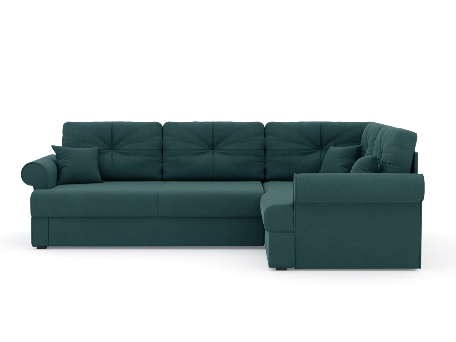 Диваны угловые в гостиную, Диван-кровать угловой Мирта дельфин, велюр