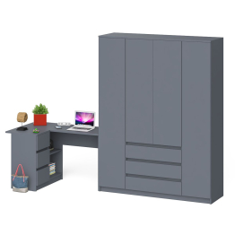 Стол компьютерный угловой с тумбой слева и шкаф 1600 Мори