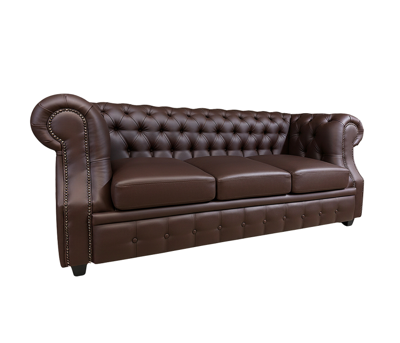 Дизайнерские диваны для гостиной, Диван Честер  Лофт 3-х местный, экокожа