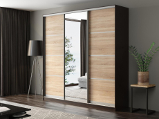 Шкафы-купе, Шкаф-купе Айсберг 240 ВЕНГЕ (сонома/зеркало)