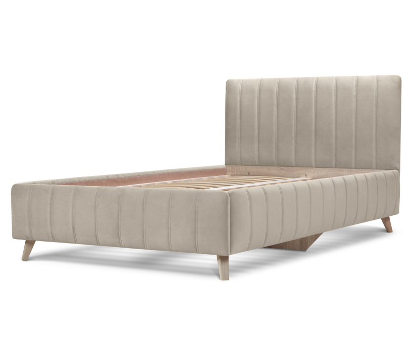 Двуспальные, Кровать с мягким изголовьем Монако 140, микровелюр