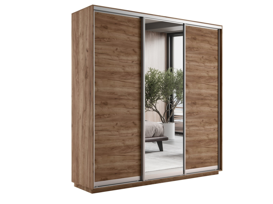 Шкафы-купе 3-х дверные, Шкаф-купе Экспресс Медиум (1 зеркало) трио 2400 x 2100 x 450