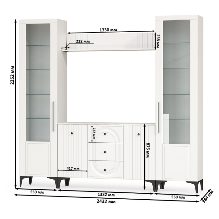 Стенки для гостиной, Стенка для аппаратуры Валенсия № 100
