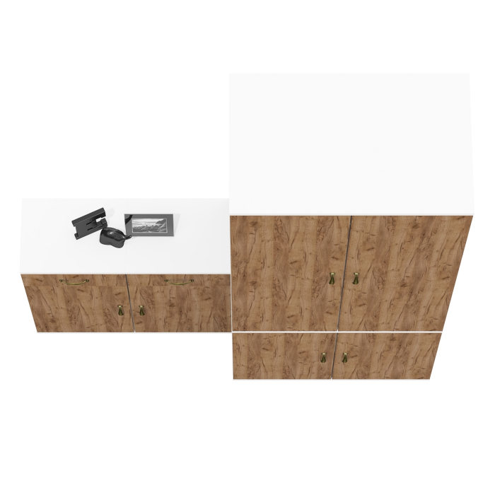 Домашние кабинеты, Шкаф для одежды глубокий Лидер-8 и две тумбочки МД 3.15