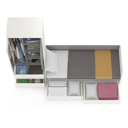 Детская кровать с ящиками и шкаф Торонто