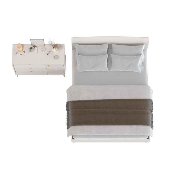 Спальные гарнитуры, Кровать 1600 двуспальная Афина и тумба-комод Афина