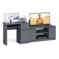 Домашние кабинеты, Компьютерный стол МС-1 правый с тумбой МТВ-1200 Мори