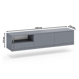 ТВ-тумба для телевизора подвесная выдвижной ящик и дверки Сити-10