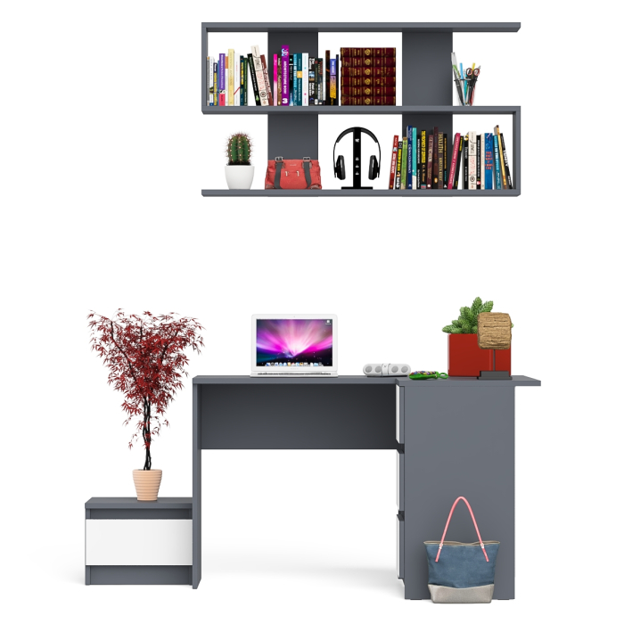 Угловые, Стол угловой компьютерный МС-16 Мори правый с полкой верхней на 1200 и тумбой ТМП400