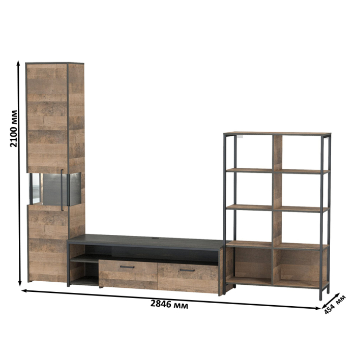 Стенки для гостиной, Гостиная с подсветкой Трувор № 16