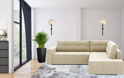 Диван-кровать угловой Леос НПБ, рогожка Люкс