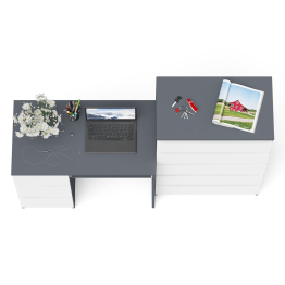 Комод высокий Мори МК700 5-ть ящиков и стол компьютерный Мори МС-6 левый