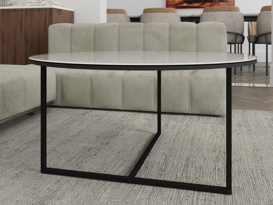 Журнальные столики, Стол журнальный Маджоре Glass белая Lacobel