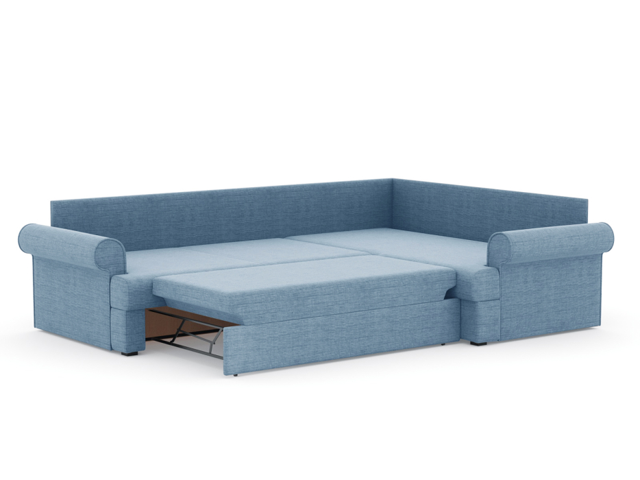 Диваны угловые в гостиную, Диван-кровать угловой Мирта дельфин, рогожка Люкс