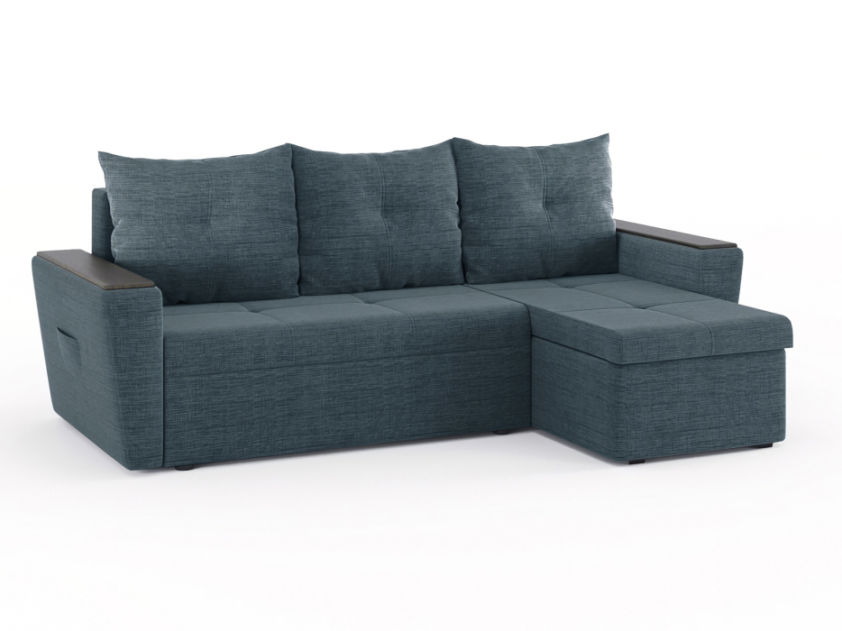 Диваны угловые в гостиную, Диван-кровать угловой Дубай Майами еврокнижка трехсекционная, рогожка Люкс