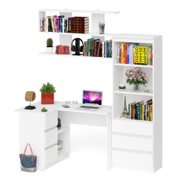 Уголок школьника Мори с угловым столом и полкой и стеллажом