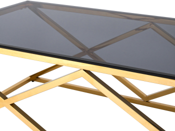 Журнальный стол STOOL GROUP ИНСИГНИЯ 120х60 (Cтекло smoke/Cталь золото)