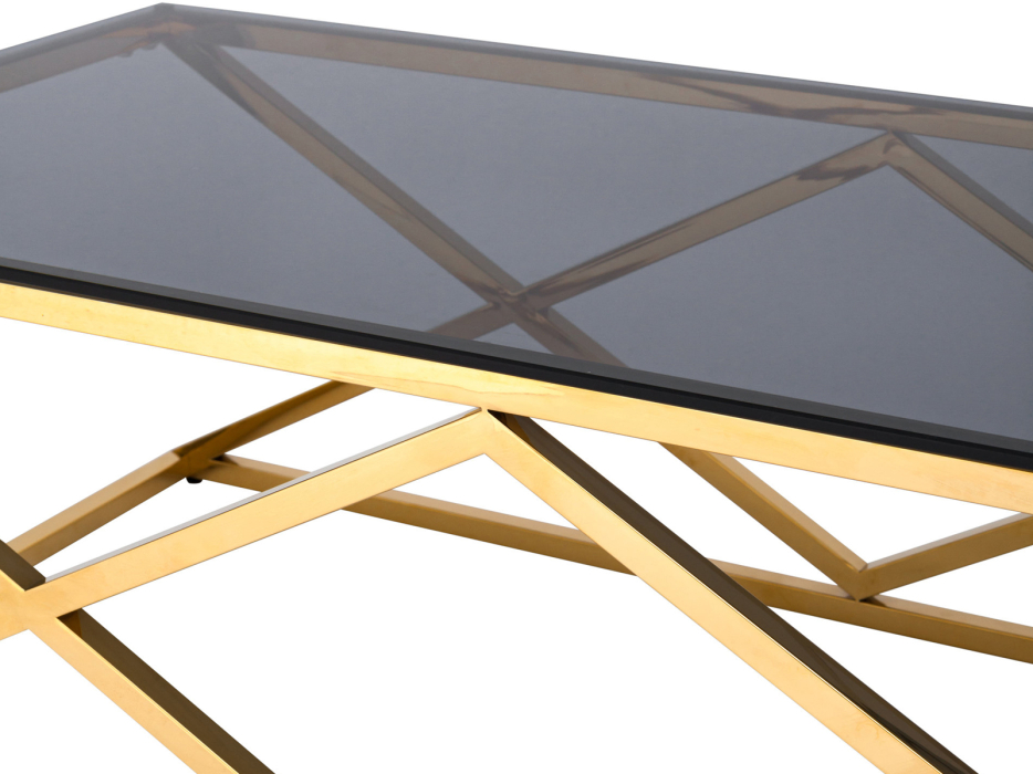 Журнальные столики, Журнальный стол STOOL GROUP ИНСИГНИЯ 120х60 (Cтекло smoke/Cталь золото)