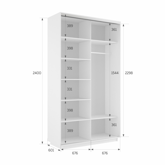 Шкафы-купе 2-х дверные, Шкаф-купе Экспресс 2-х дверный Фотопечать Квадрат Стекла 140х60х240