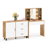 Туалетные столики, Туалетный столик с подсветкой 115 и комод с дверкой и 3-мя ящиками 122-1204