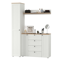 Прихожие, Шкаф-пенал с полками и вешалкой для верхней одежды с комодом и полкой Остин