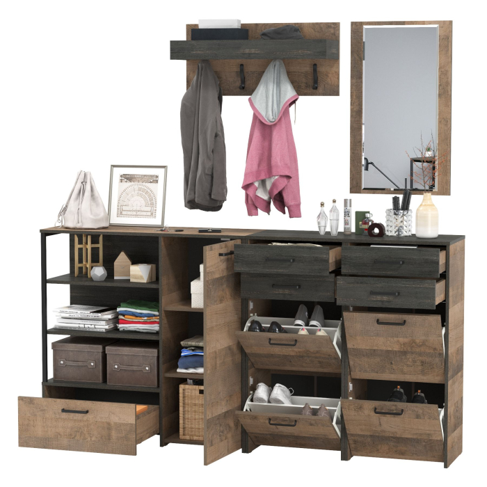 Прихожие, Набор мебели в прихожую с зеркалом и вешалкой Трувор № 167