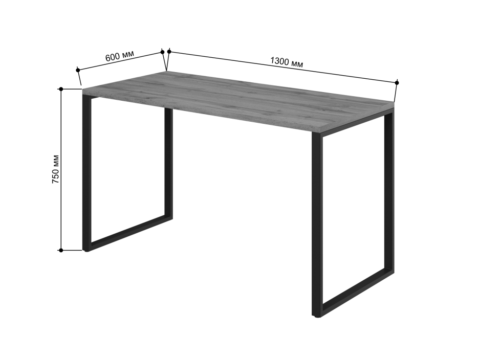 Прямые, Стол письменный Айсберг Лофт 03 Белый