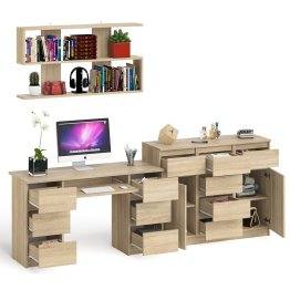 Комод-тумба Мори МК1200.4 с открытой верхней полкой и стол компьютерный МС-2