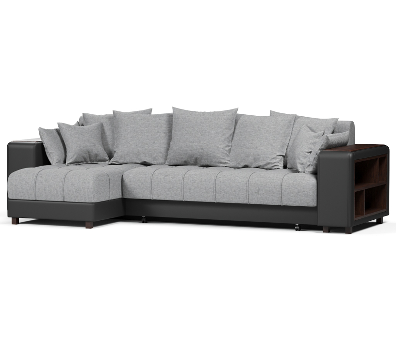 Диваны угловые, Диван угловой Дубай еврокнижка рогожка+экокожа