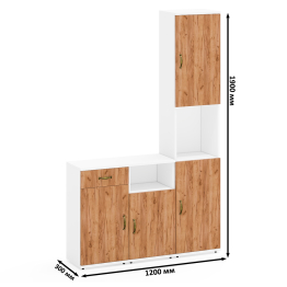 Набор для домашнего офиса из пенала и двух разных тумб Лидер-8.