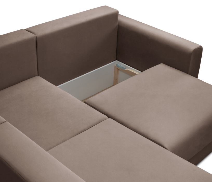 Диваны угловые в гостиную, Диван угловой Мэдисон Лонг со спальным местом, микровелюр