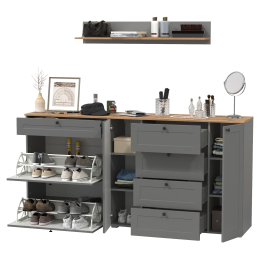 Обувница с большим комодом и открытой полкой Остин