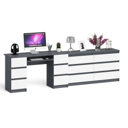 Стол компьютерный МС-2 на шесть выдвижных ящиков и комод МК1380 Мори