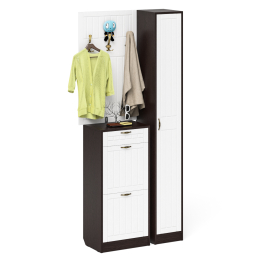 Тумба для обуви высокая с вешалкой и пеналом П-6 № 24 МДФ фрезеровка прованс