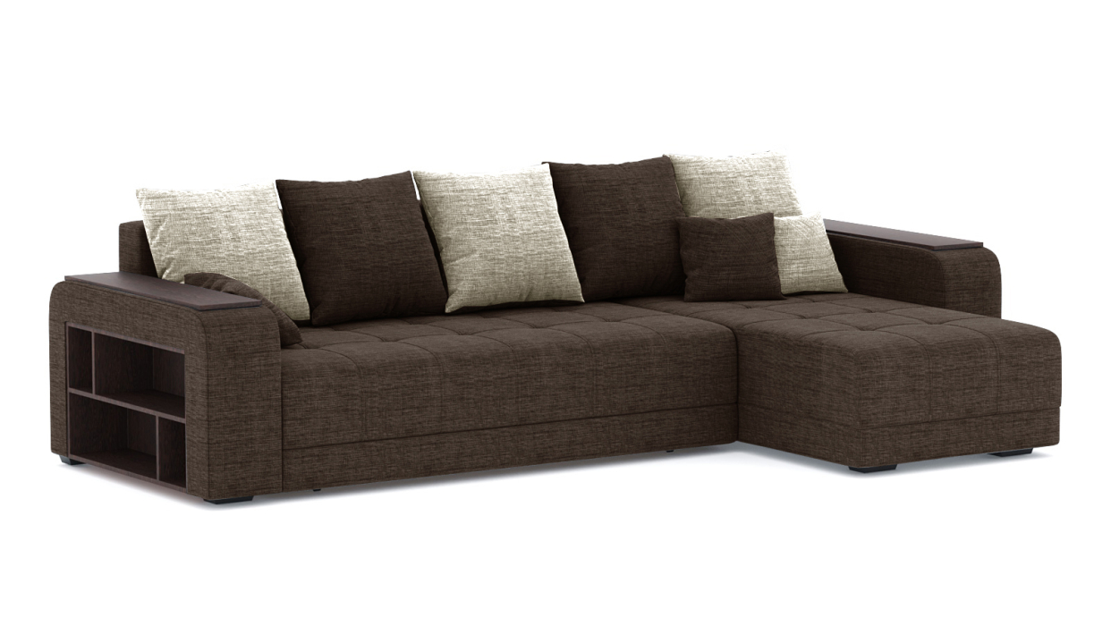 Диваны угловые в гостиную, Диван-кровать угловой Дубай еврокнижка, рогожка