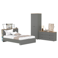 Спальные гарнитуры, Мебель для спальни из шкаф-комода для одежды и белья с кроватью 11.53 ортопедом и комода 16.240