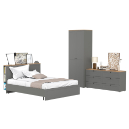 Мебель для спальни из шкаф-комода для одежды и белья с кроватью 11.53 ортопедом и комода 16.240