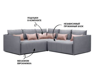 Диван еврокнижка угловой Чилетти Лонг